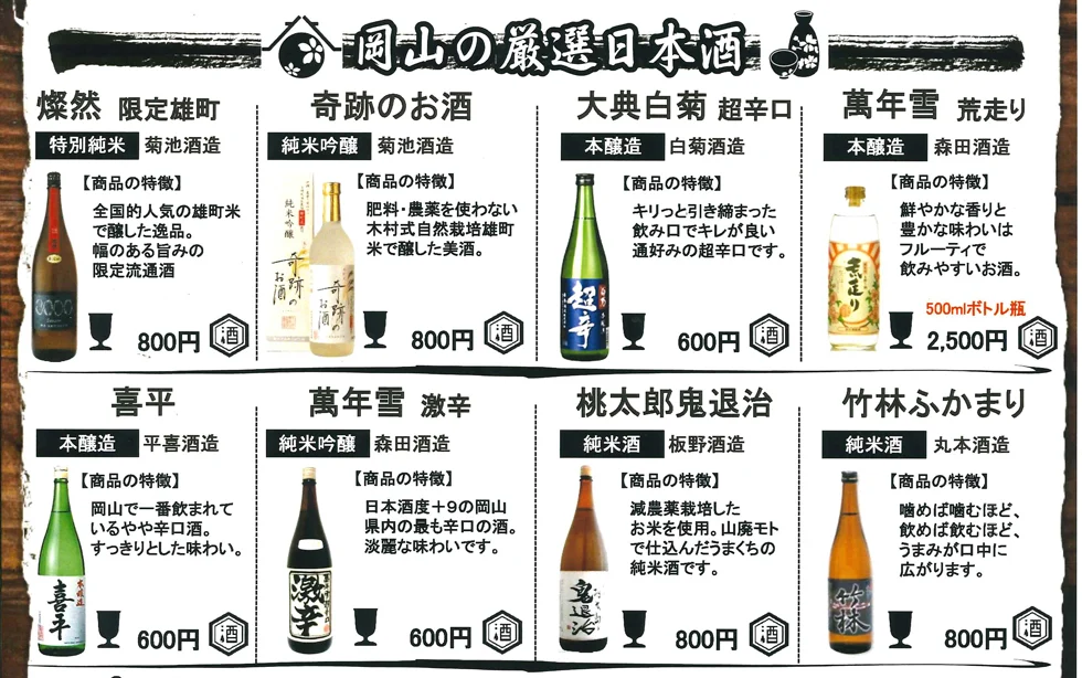 岡山県内の地酒